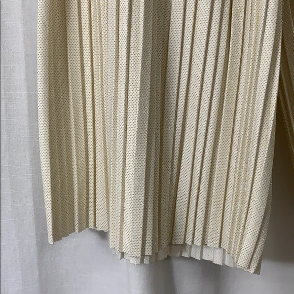 NWOT 💫 Zara Pleated Culottes w Beige Gold Sparkle - Picture 3 of 6